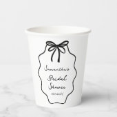 手描きコケッタ リボン ブライダル シャワー 紙コップ (正面)