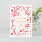 手描きコケッティ ワイザー アンド ホッター バースデー 招待状 (スタンド正面)