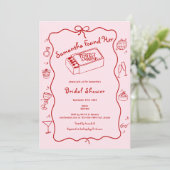 手描きコケットパーフェクトマッチブライダルシャワー 招待状 (スタンド正面)
