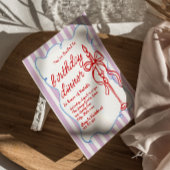 手描きコケットボウキャンドルおもしろい誕生日夕食 招待状