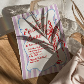 手描きコケットボウキャンドルおもしろい誕生日夕食 招待状