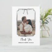 手描きコケット弓フレーム結婚の写真 サンキューカード (スタンド正面)