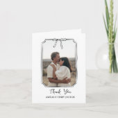 手描きコケット弓フレーム結婚の写真 サンキューカード (正面)