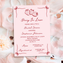 手描きコケティーベリーハートフルウェディングシャワー