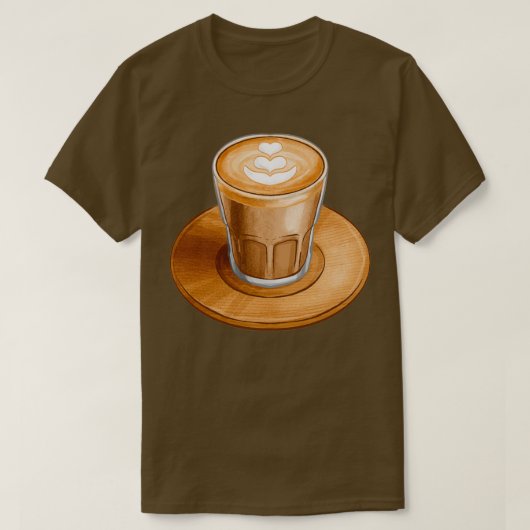 手描きコルタドコーヒーT Tシャツ (デザイン正面)