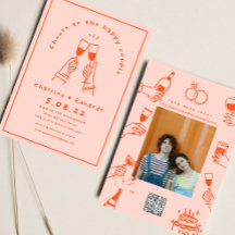 手描きコンテンポラリーレトロア結婚ート