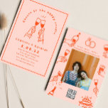 手描きコンテンポラリーレトロア結婚ート 招待状<br><div class="desc">手描きコンテンポラリーレトロア結婚ート</div>