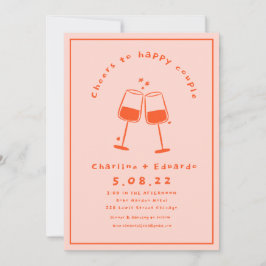 手描きコンテンポラリーレトロア結婚ート 招待状