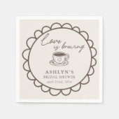 手描きコーヒーテーマのウェディングシャワーナプキン スタンダードカクテルナプキン (正面)