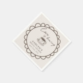 手描きコーヒーテーマのウェディングシャワーナプキン スタンダードカクテルナプキン (角)