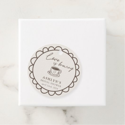 手描きコーヒーテーマのウェディングシャワーフェイバータグ フェイバータグ (インサイチュ)