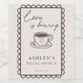 手描きコーヒーテーマのブライダルシャワーワインラベル ワインラベル (シングルラベル)