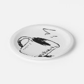 手描きコーヒーマグのスケッチのミニマリスト ペーパープレート (アングル)