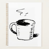 手描きコーヒーマグのスケッチ ミニマリスト プランナー手帳 (正面)