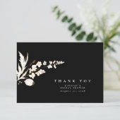 手描きゴールドのワイルドフラワーズ・エレガント・サンキュー サンキューカード (スタンド正面)