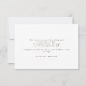 手描きゴールドのワイルドフラワーズ エレガント サンクス サンキューカード (裏面)