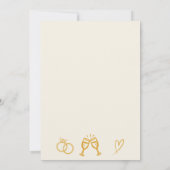 手描きゴールドの結婚記念日パーティー(何周年でも) 招待状 (裏面)