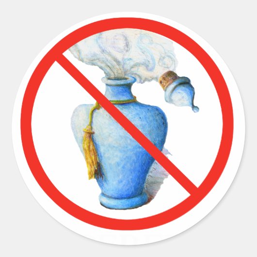 手描きサイン：香水なし ラウンドシール (正面)