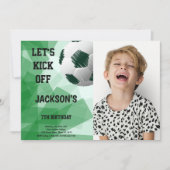 手描きサッカーボール誕生日招待状 招待状 (正面)