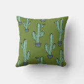 手描きサボテンのパターン クッション (裏面)