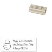 手描きサボテン差出人住所クラフトスタンプ ラバースタンプ (押印)