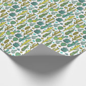 手描きサボテン自然パターン ラッピングペーパー (角)