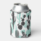 手描きサボテン：シームレスなドードル 缶クーラー (缶正面)