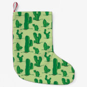 手描きサボテン:シームレスなパターン。 スモールクリスマスストッキング (正面)