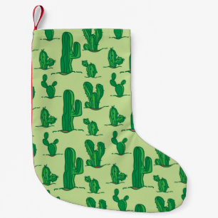 手描きサボテン:シームレスなパターン。 スモールクリスマスストッキング