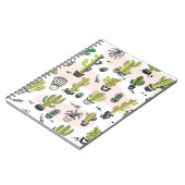 手描きサボテン:シームレスなヴィンテージ。 ノートブック (左側)