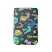 手描きサボテン:スカンジナビアのシームレス。 バスマット (正面縦)