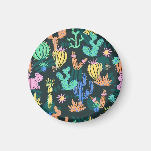 手描きサボテン：スカンジナビアのシームレス。 マグネット (正面)