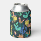 手描きサボテン:スカンジナビアのシームレス。 缶クーラー (缶正面)