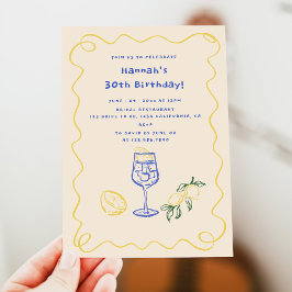 手描きサマー大人30歳の誕生日 招待状