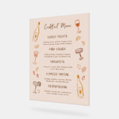 手描きサンクスギビングのシグネチャーカクテルメニュー アクリルサイン (傾斜)
