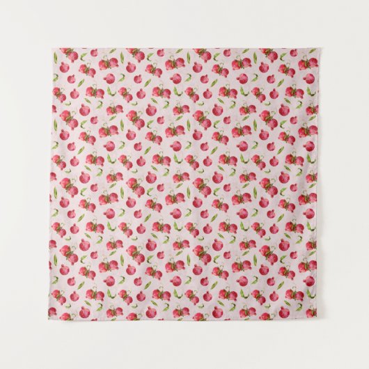 手描きザクロの植物画イラスト タペストリー (正面)