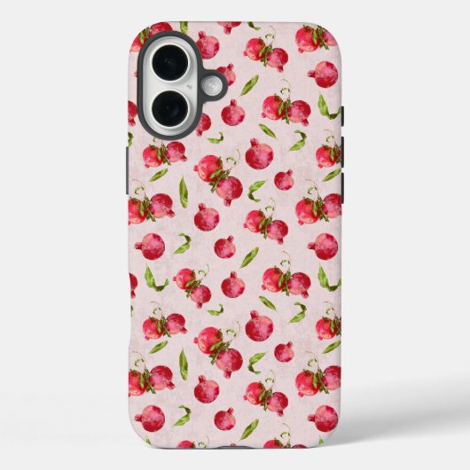 手描きザクロの植物画イラスト Case-Mate iPhoneケース (裏面)