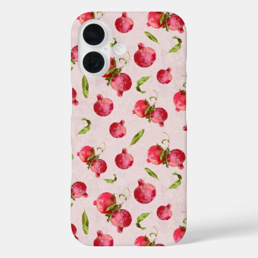 手描きザクロの植物画イラスト Case-Mate iPhoneケース (裏面)