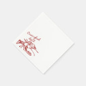 手描きザリガニ煮沸パーティーナプキン スタンダードカクテルナプキン (角)