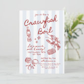 手描きザリガニ魚介類の煮沸パーティー 招待状 (スタンド正面)