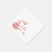 手描きシャンパングラスタワー結婚ズ スタンダードカクテルナプキン (角)