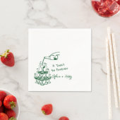 手描きシャンパングラスタワー結婚ズ スタンダードカクテルナプキン (インサイチュ)