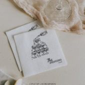 手描きシャンパンタワーが立ち結婚上げ スタンダードカクテルナプキン