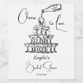 手描きシャンパンタワーミニマルテンプレート ワインラベル (シングルラベル)