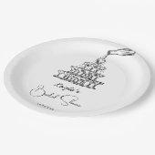 手描きシャンパンタワーミニマルブライダルシャワー ペーパープレート (アングル)