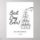 手描きシャンパンタワー最高のデイ・エバーポスター ポスター (正面)