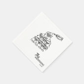 手描きシャンパンタワー ウェディング スタンダードカクテルナプキン (角)
