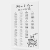 手描きシャンパン結婚タワーの座席表 アクリルサイン (傾斜)