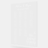 手描きシャンパン結婚タワーの座席表 アクリルサイン (傾斜)