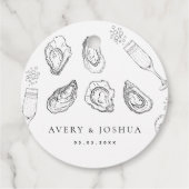 手描きシャンパン&カキスターローストウェディングパーティー フェイバータグ (裏面)